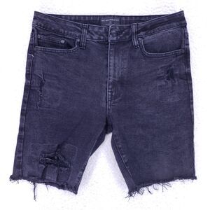 No Boundaries Jean Short Denim Cotton Men SZ 34 Black Straight VTG Baggy 90s Y2K